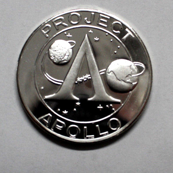 APOLLO 7 SILVER PLATE PROOF COMMEMORATIVE SILVER PLATE PROOF DEEP MIRROR