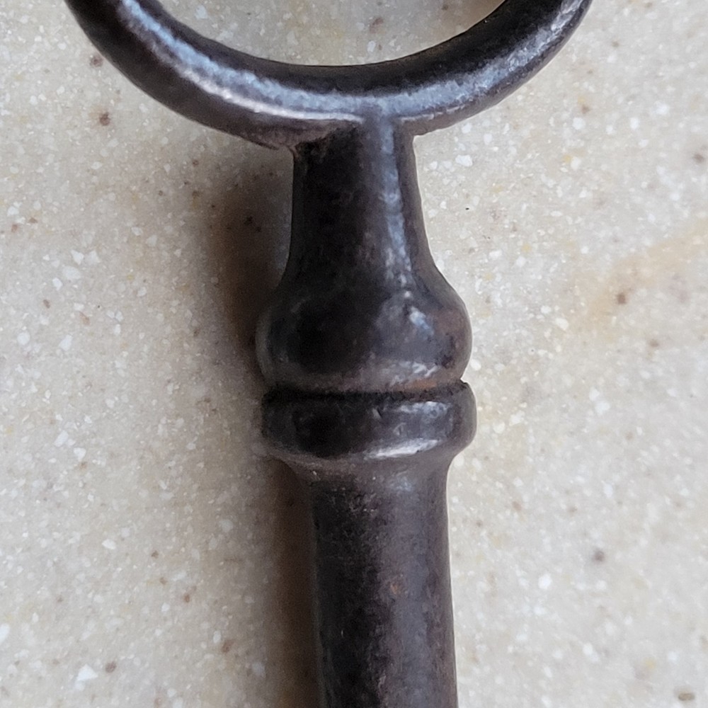 Antique Rusty Primitive Small Iron Lock with Key