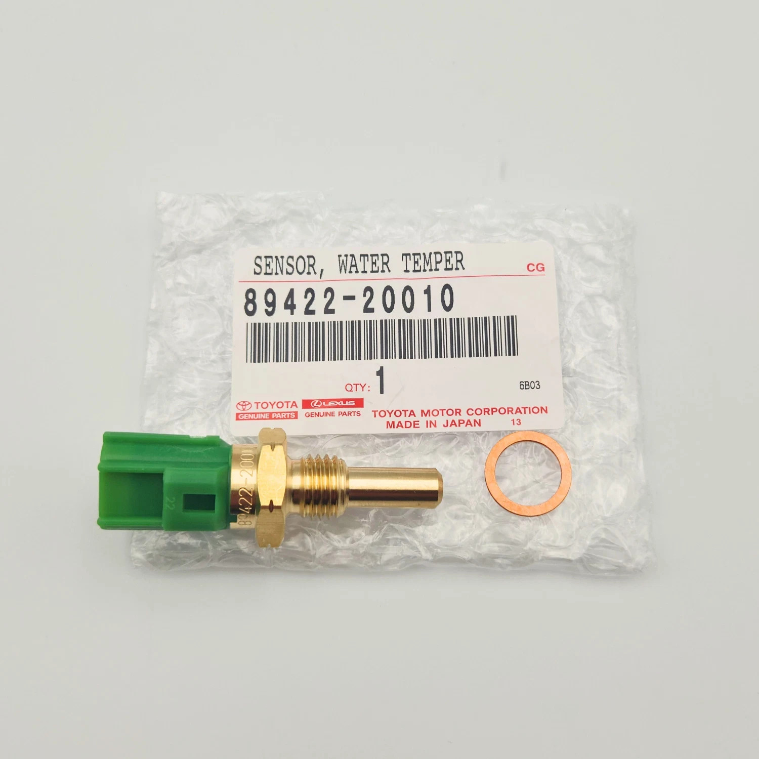Genuine Toyota 89422-20010 Water Temperature Sensor & Washer (For E.F.I.)