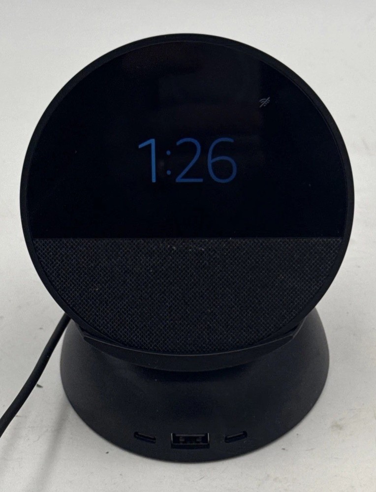 Amazon Echo Spot Smart Speaker Display Black (Model BV84J9) With Stand