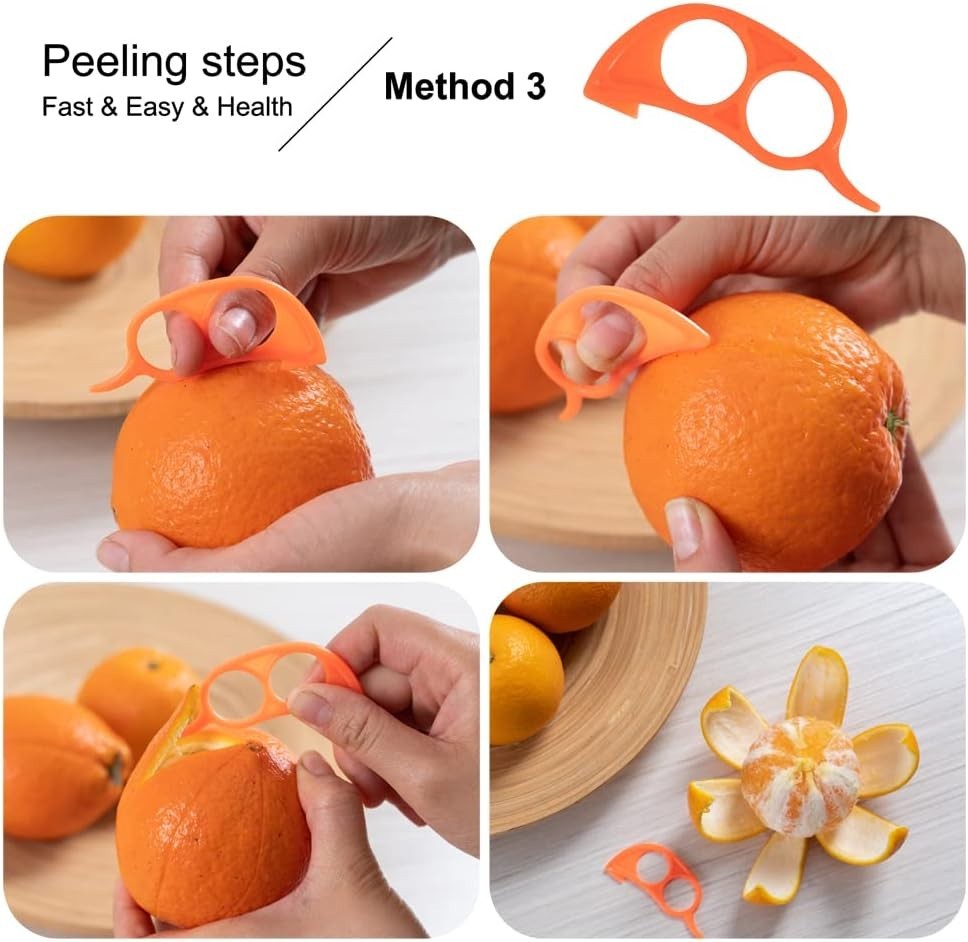 Long Handle Orange Peeler - Effortless Citrus & Fruit Slicing - 2 Pack