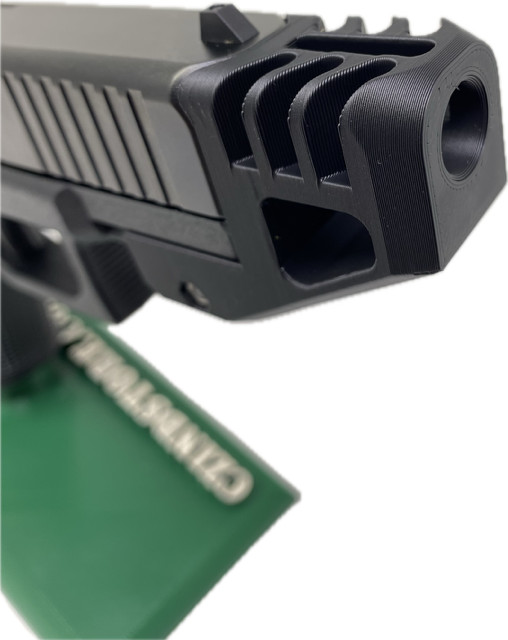 3D Printed Frame Mounted (PLA+) Muzzle Compensator for Glock G19 Airsoft or BB