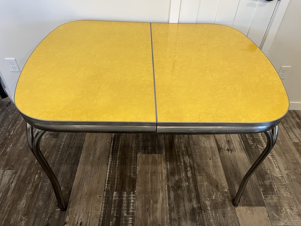 Vintage Yellow Formica Kitchen Table
