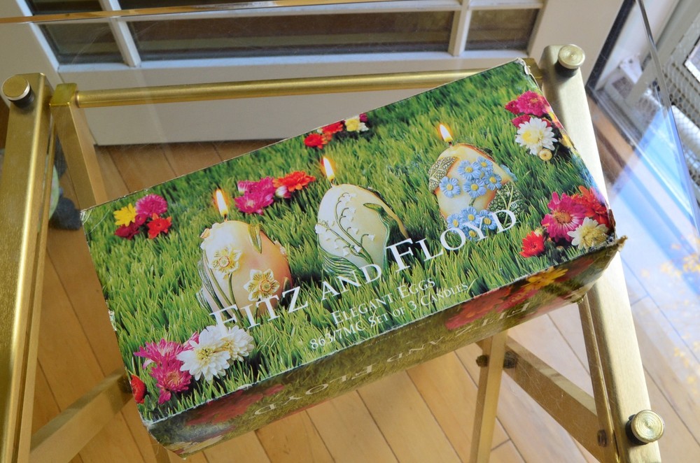 Fitz & Floyd Elegant Eggs Set of 3 Candles