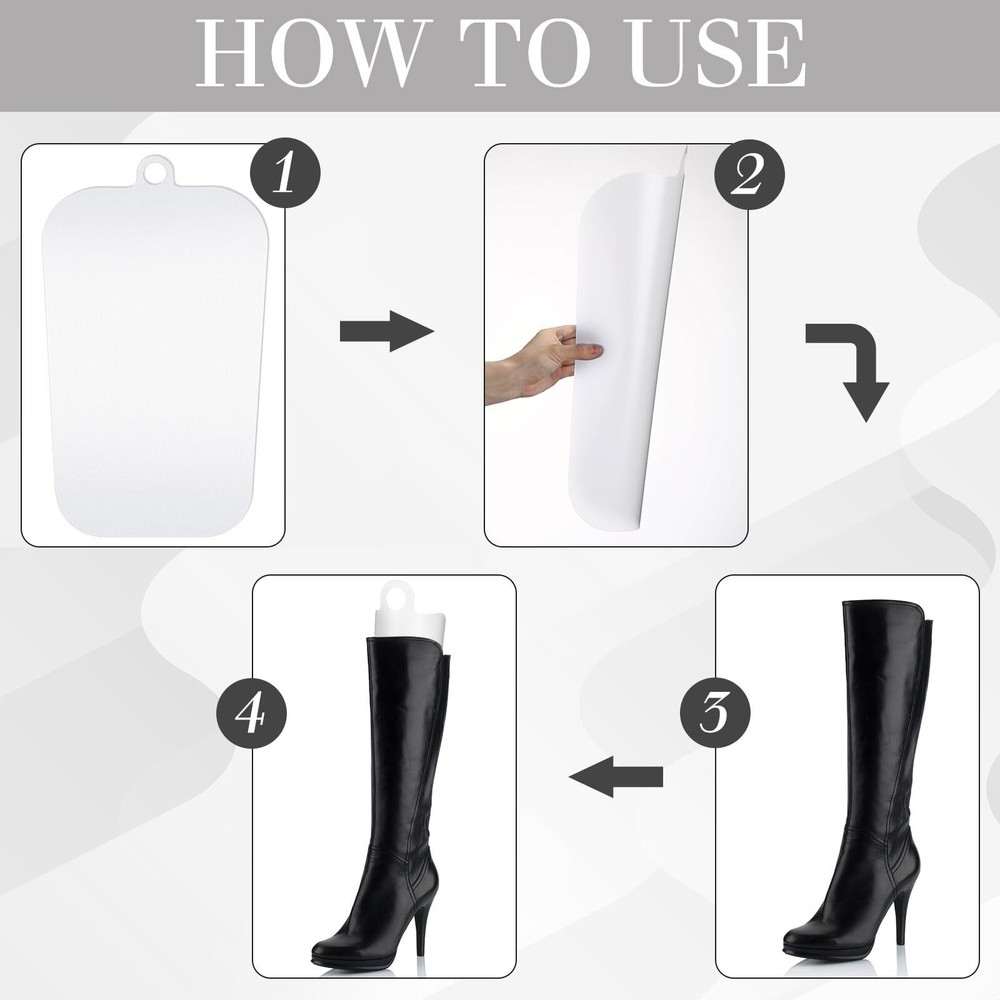 8 Pcs 4 Pair Boot Shaper Form Inserts Boots Tall Support Multisized Boot Inse...