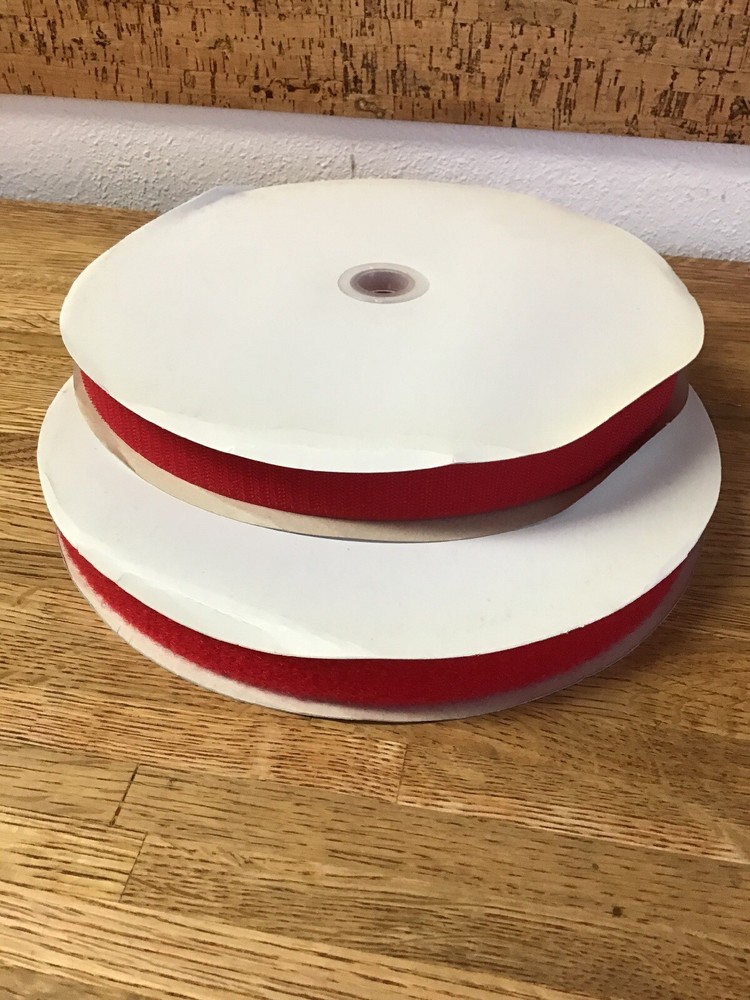 NEW HOOK & LOOP SEW ON 1 " WIDTH 25 YARDS LENGTH RED FASTENING SYSTEMS