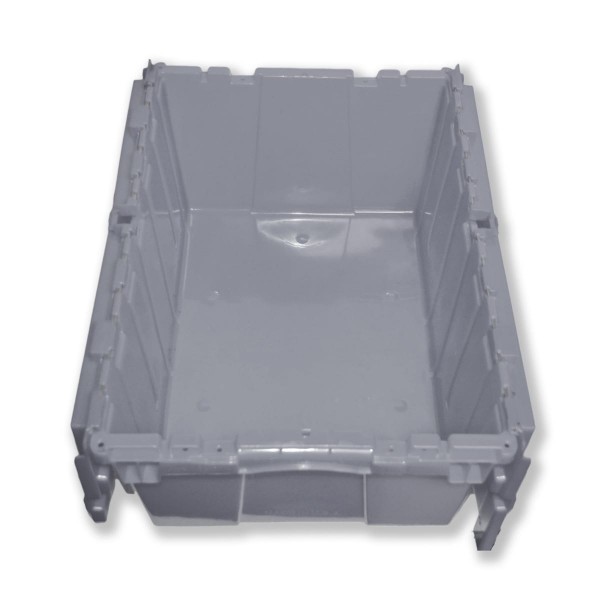 Plastic Storage and Distribution Container with Hinged LID 6 PACK