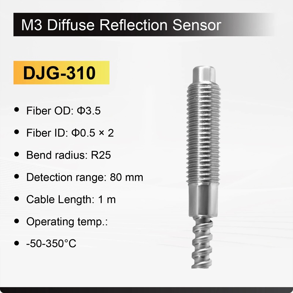Fiber Optic Sensor Head 350C Quartz High Temp M3 4 6 Through Beam Probe Diffuse