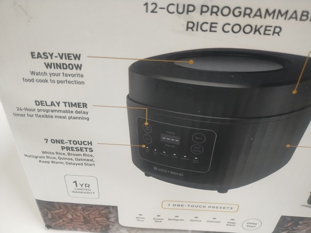 Programmable Rice & Grain Cooker with 7 Preset Functions, Delay Timer New in Box