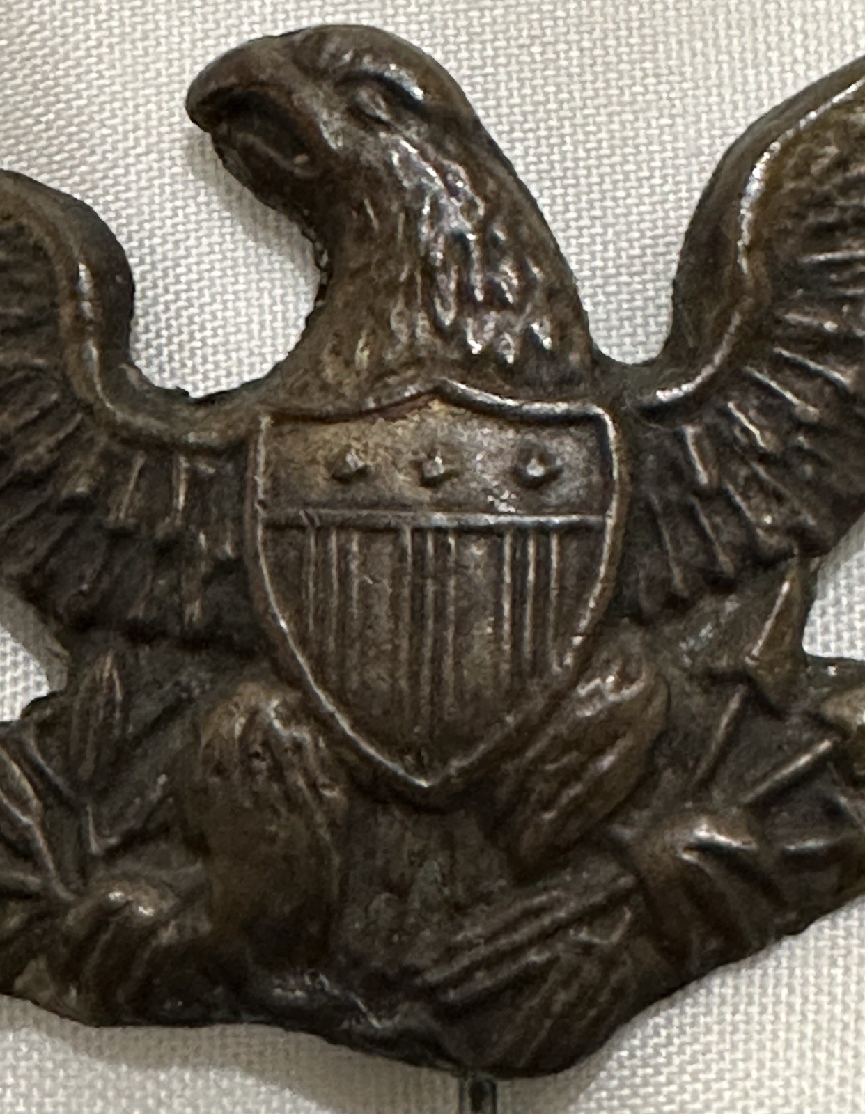 Original Period Civil War Patriotic Hat - Lapel Pin. Lead Backed & Good Quality.