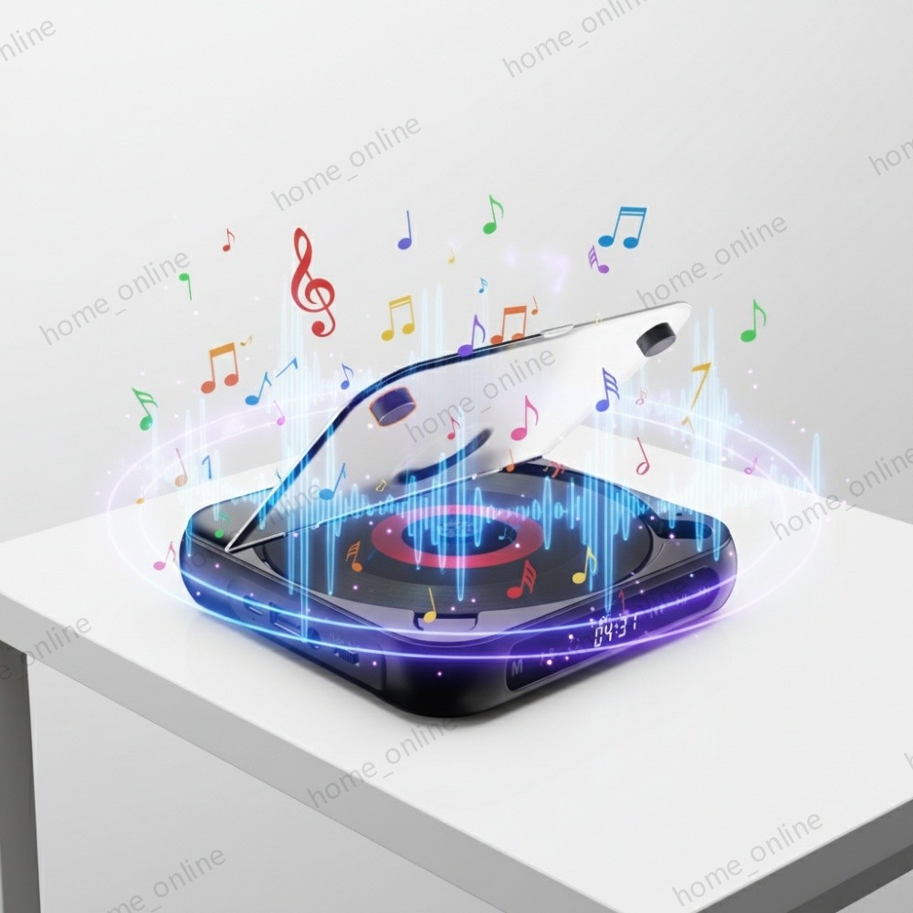 Black Portable CD Player Personal CD Players with Bluetooth Rechargeable