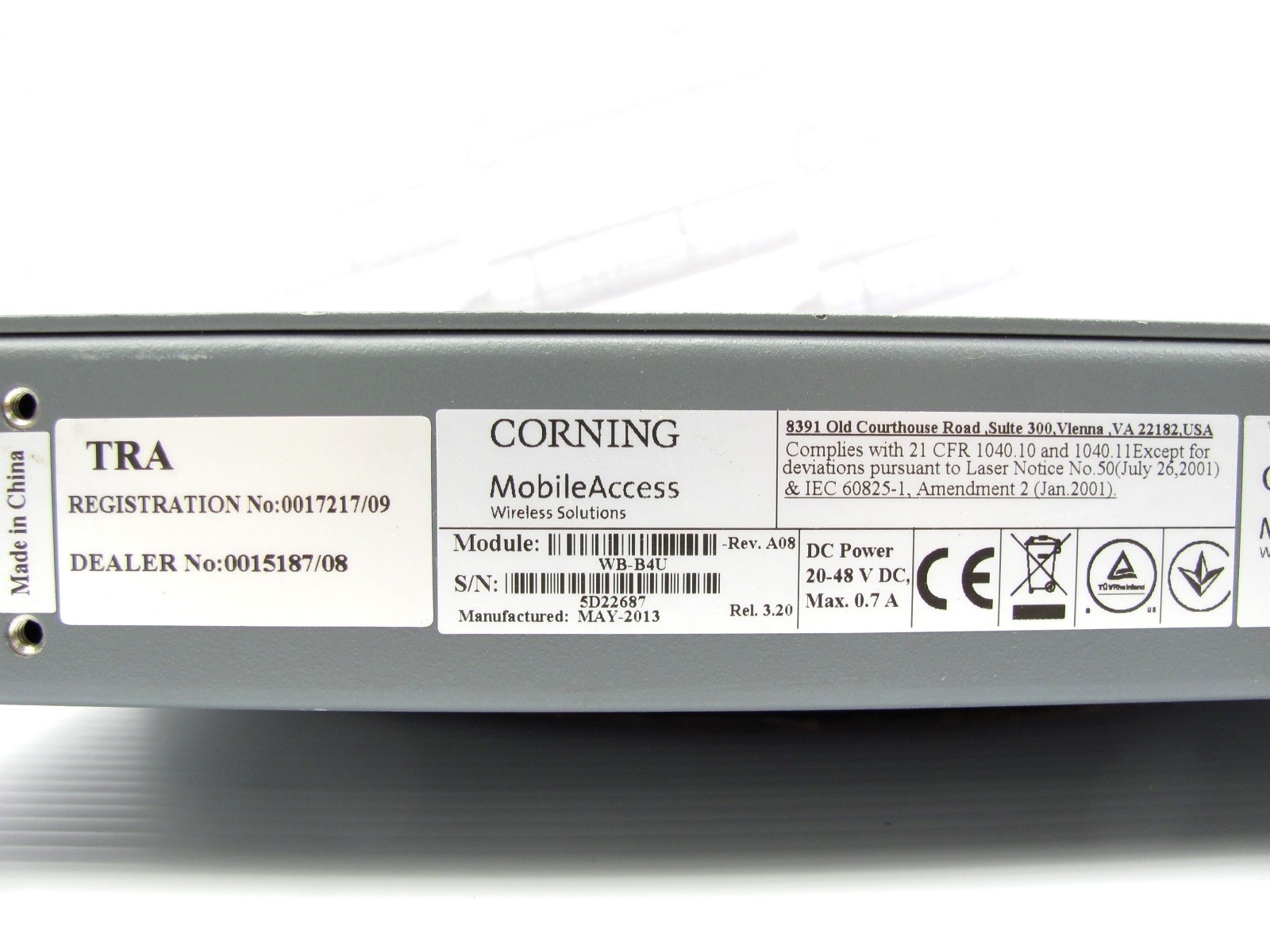 CORNING - WB-B4U - 4-PORT BASE UNIT MOBILE ACCESS - 4 x SC/APC optical - 1RF