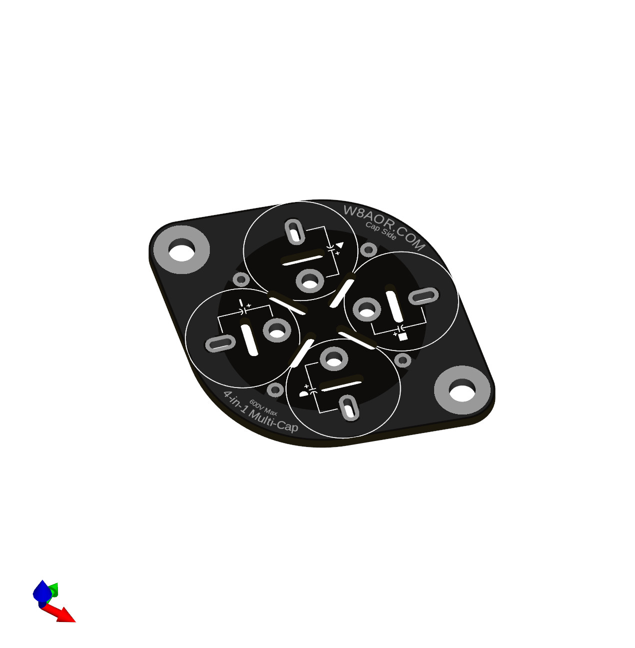 Multi Section Sector Capacitor Circuit Board KIT 600V Wide Body 4 in 1 capacitor
