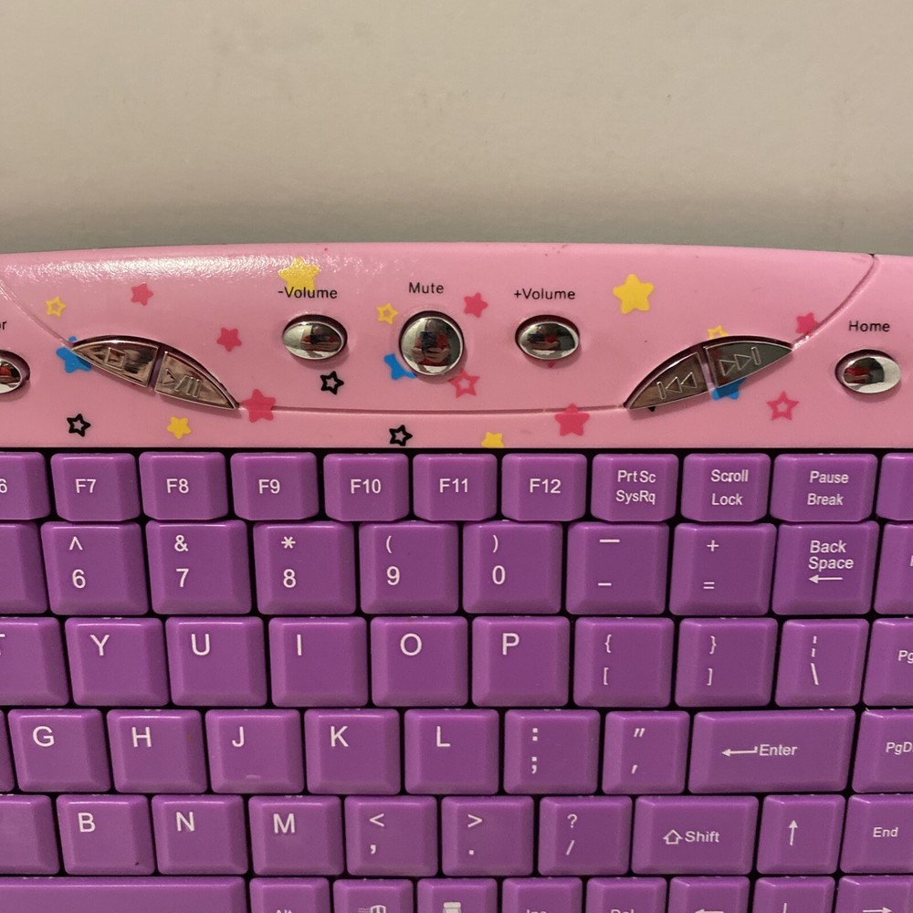 Hello Kitty USB Keyboard Pink Purple 11 Internet Hot Keys Function Keys Keypad