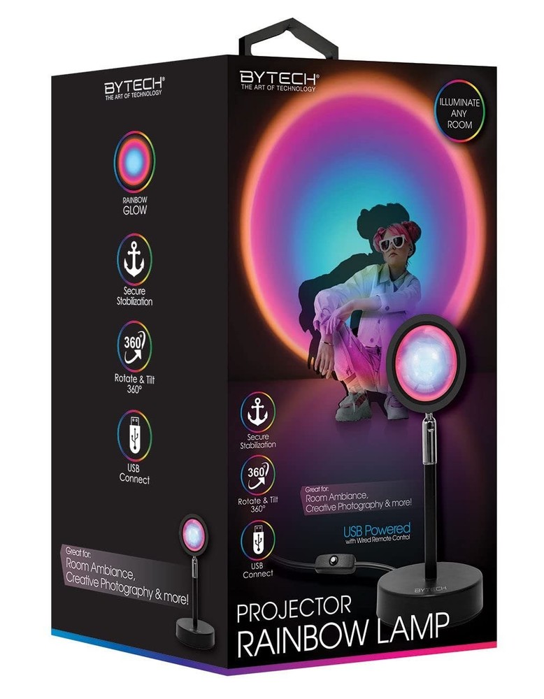 BYTECH BYMCLB116BK BYTECH Projector Decor Light-Rainbow