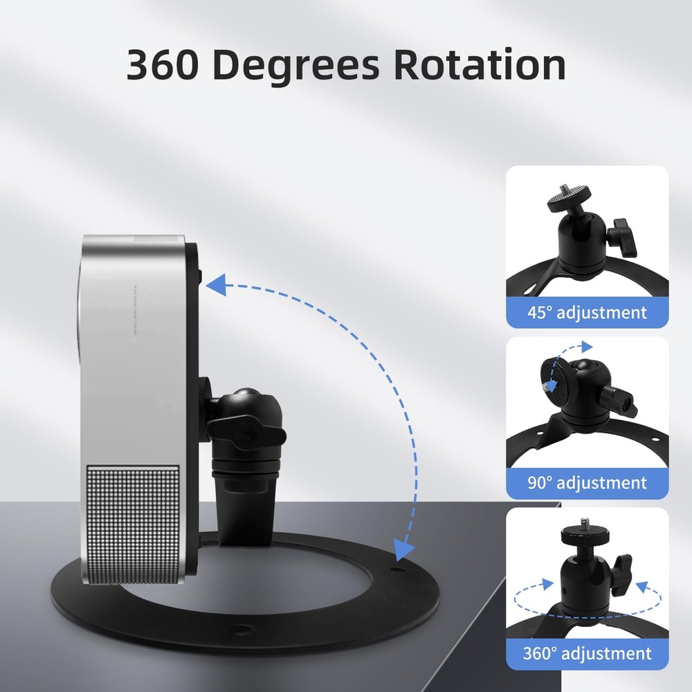 Projector Stand Table Tripod Ballhead Angle 360 Degree Adjustable with 1/4" S...
