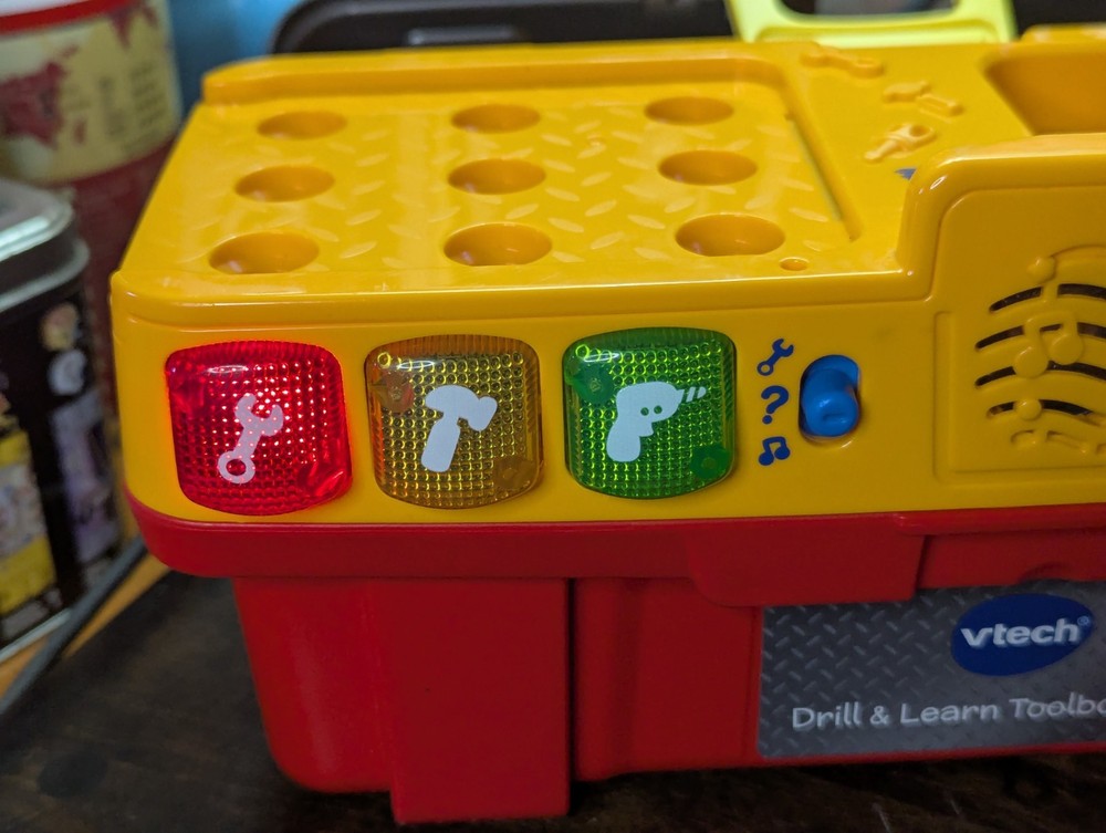 VTech Drill & Learn Toolbox Pro Toy BOX ONLY ~Educational Music Lights~ WORKS!