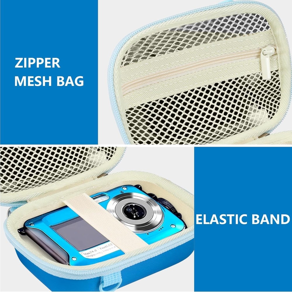 Durable Synthetic Waterproof Camera Case with Flannel Lining & Accessories Net