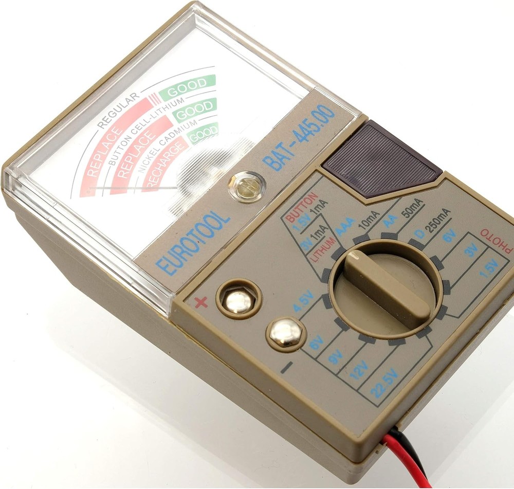 Watch Battery Tester Button Cell AA AAA D 9 Volt Tool Silver