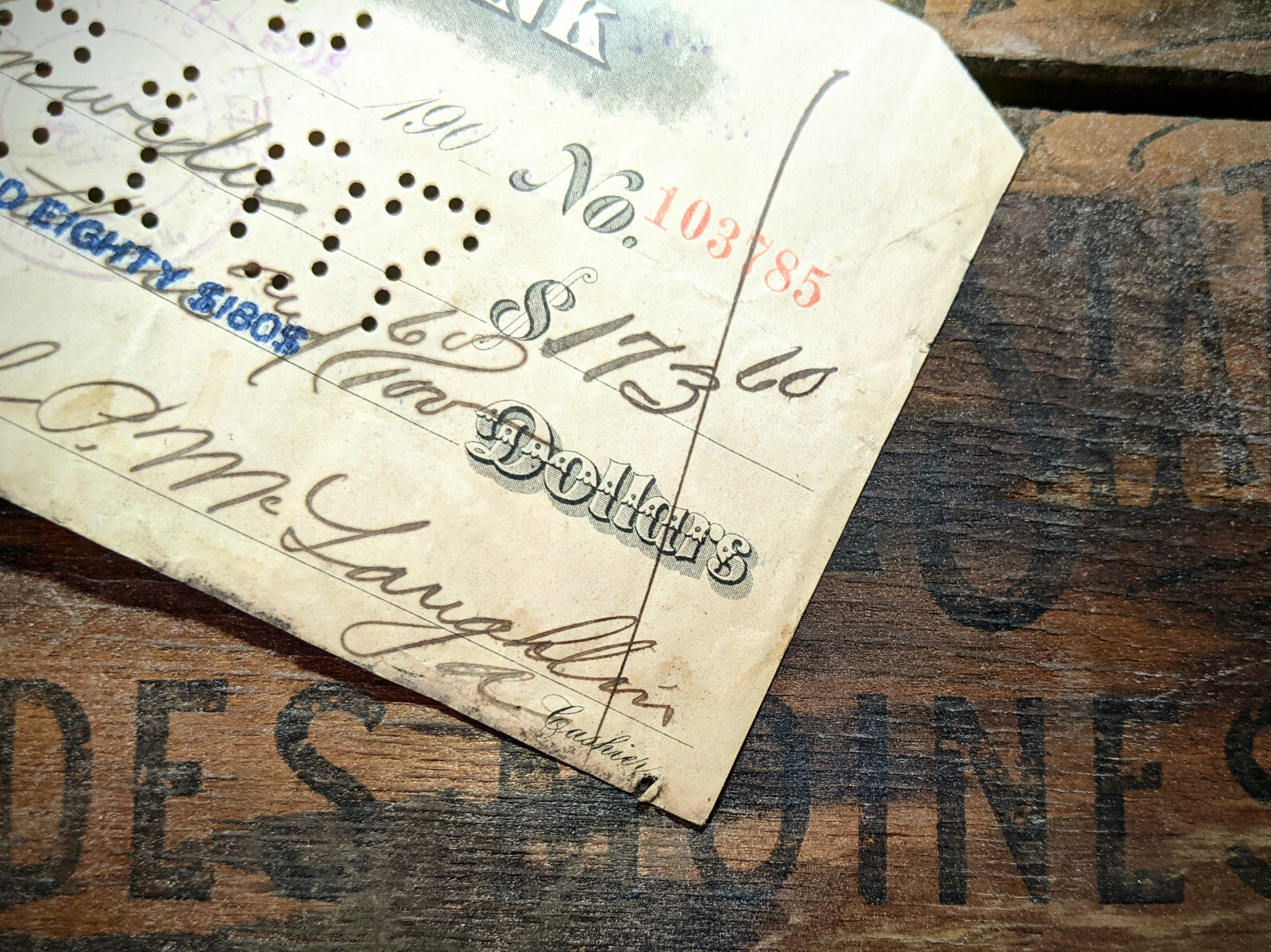 2x Bank Checks-Bank Bonnie & Clyde robbed-Collectible 1900s Vintage old Ephemera