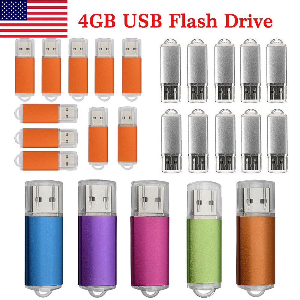 10PACk  4GB USB 2.0 Flash Drive Memory Stick Plastic Thumb Storage Pen Drive