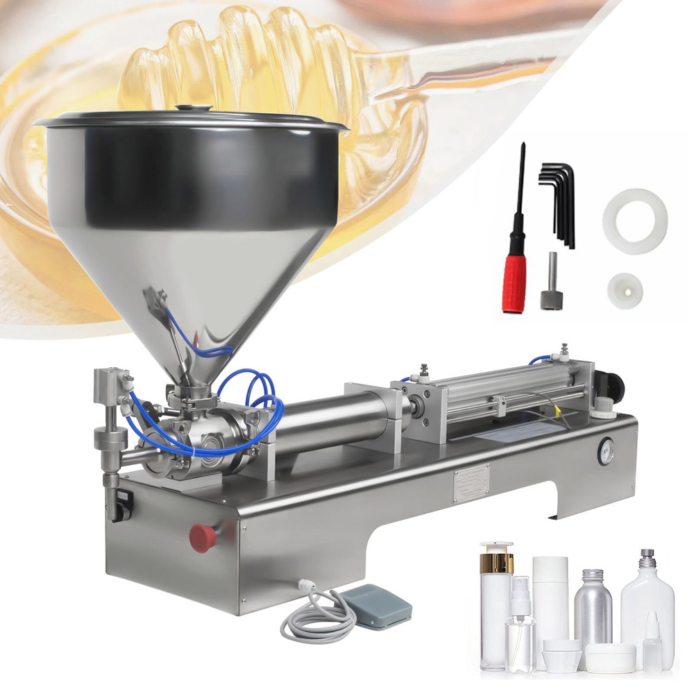 Horizontal Pneumatic Paste Filling Machine+Hopper Paste Liquid Filling Machine