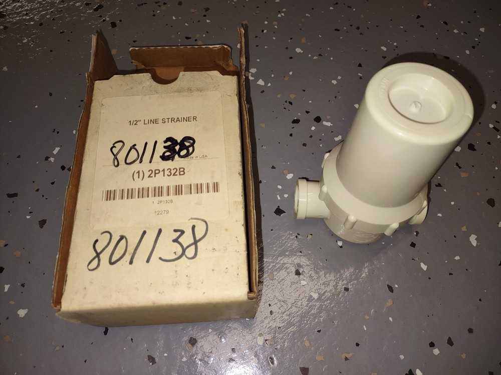Inline Strainer 1/2 Inch PVC White 2P132B NIB