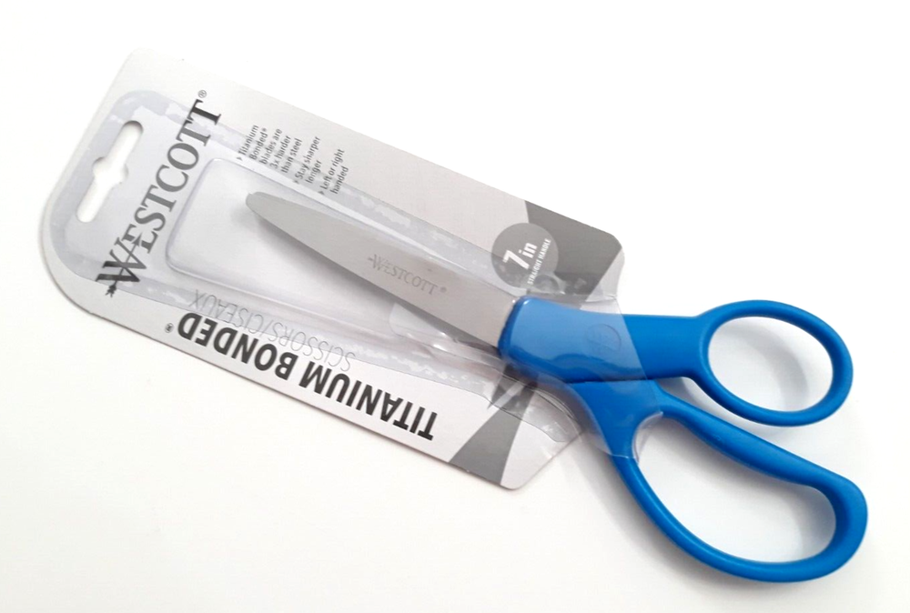 X1 BLUE SCISSORS WESTCOTT 7" LONG TITANIUM BONDED