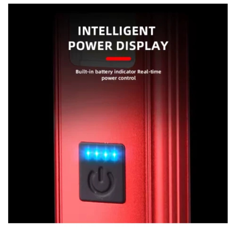 6W Rechargeable USB Type-C LED Work Flashlight Lamp White & Red Light Magnet
