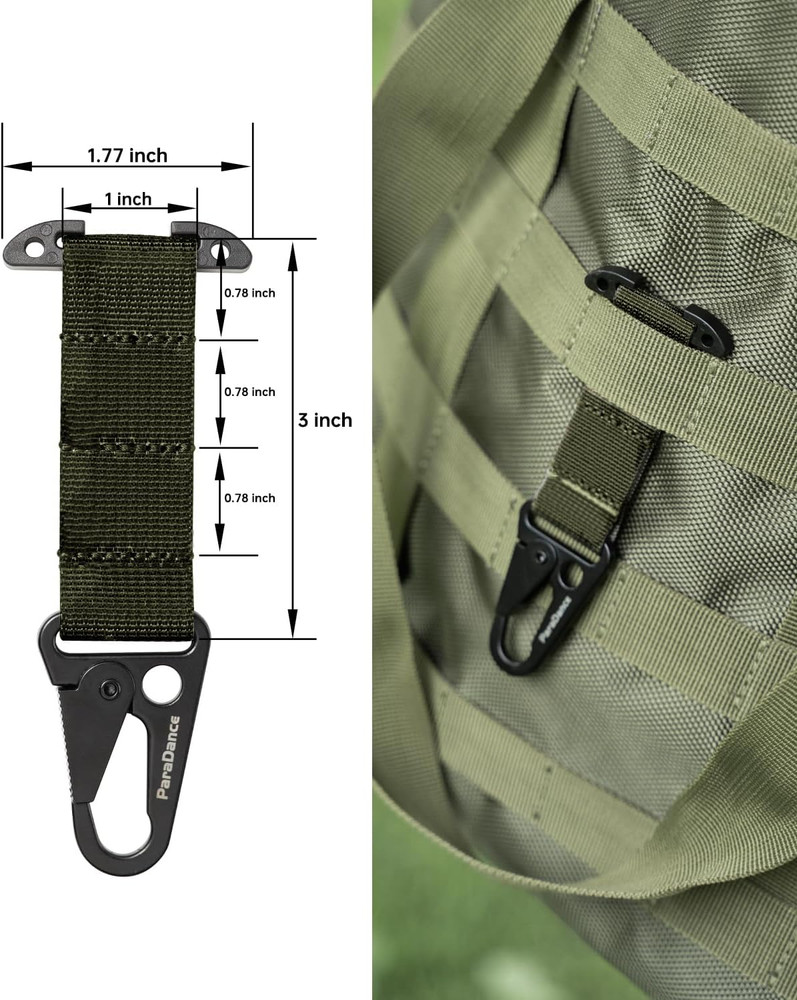 2-Pack Tactical MOLLE Clips Glove Holder & T-Mount Clash Hook – Quick Release Ge