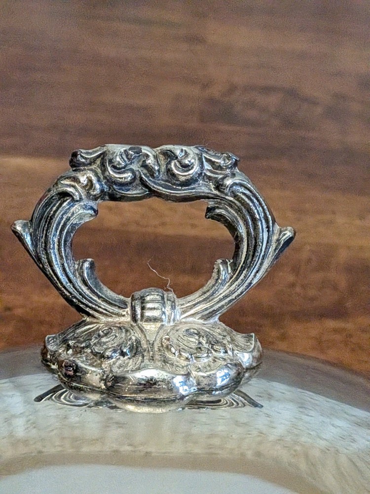 VTG Silver Plated Casserole Serving Dish Lid Only Large Rectangular 13.5 X 8"