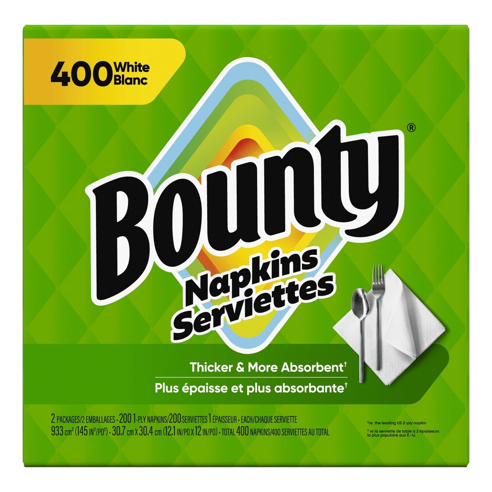 Paper Napkins, White, 400 Count