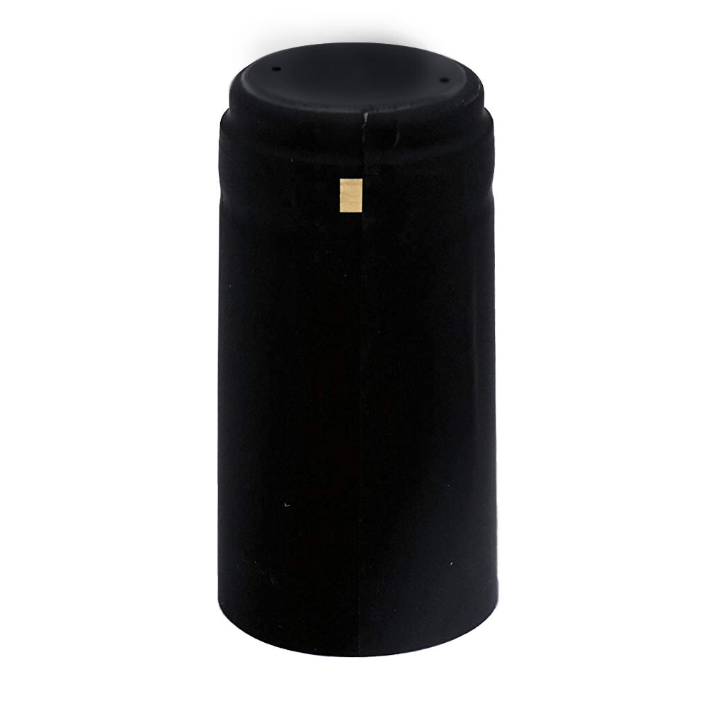 Black Matte PVC Shrink Caps 100 Per Pack