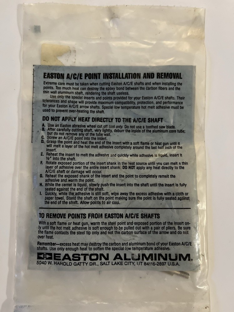 1 DZ EASTON A/C/E PRECISION BALL POINTS 46 GRAIN