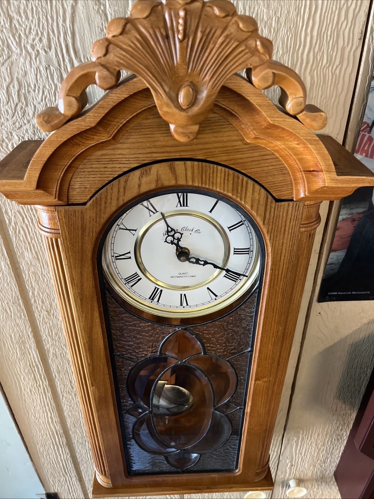 Boston Clock Co Quartz Pendulum Wall Clock Westminster Chime (Works)