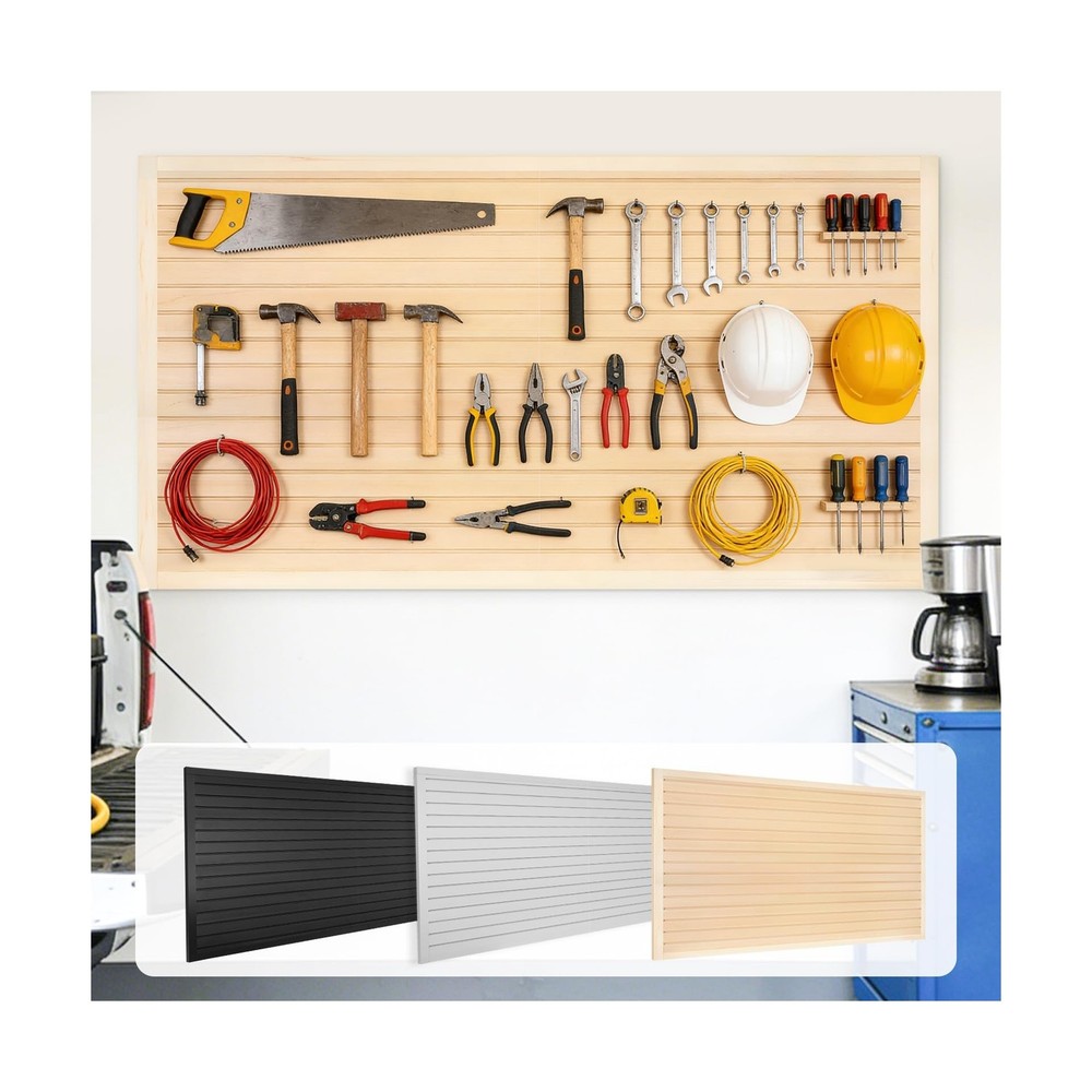 [8x4 Ft²] PVC Slat Wall Paneling, Adjustable Slatwall Panels with Coupling