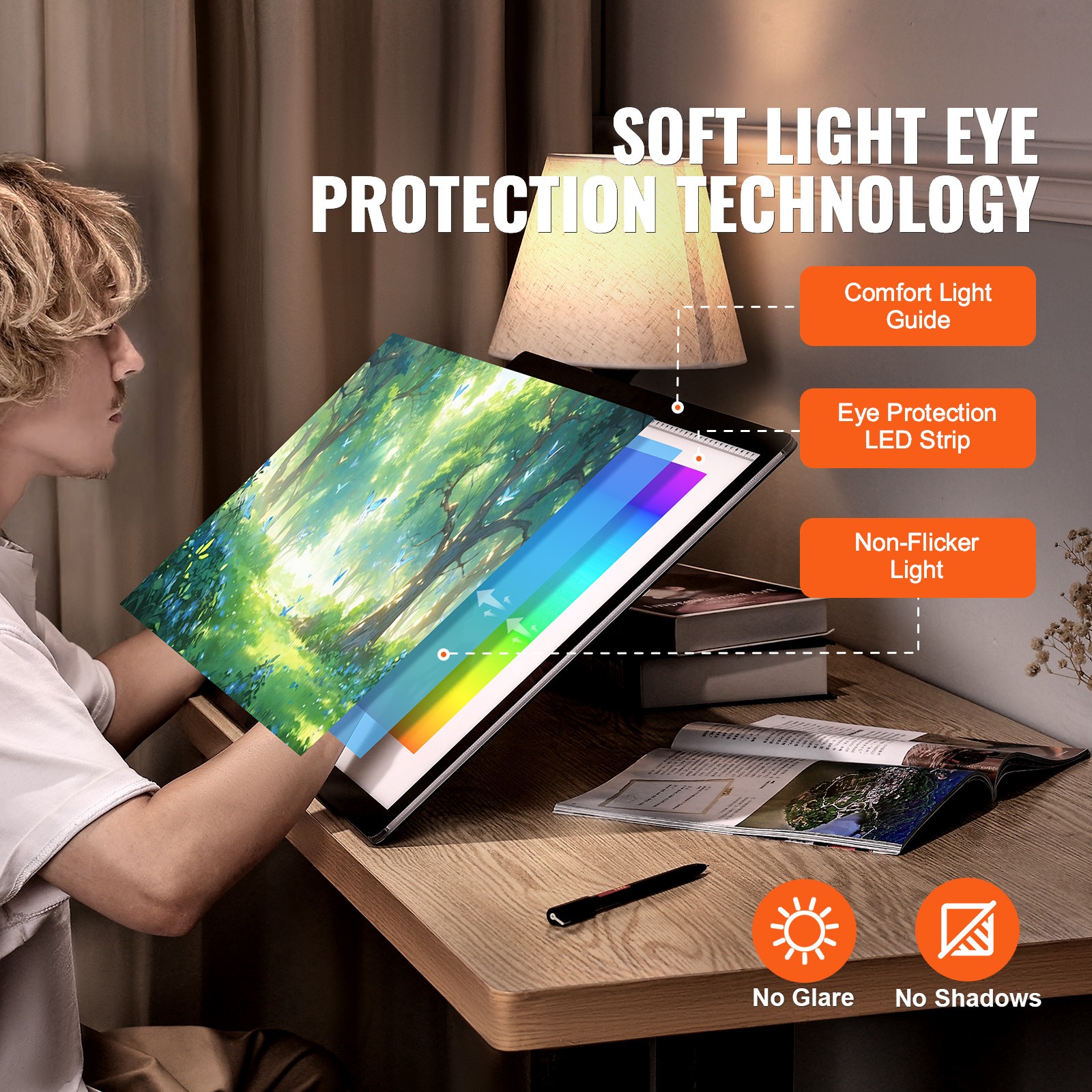 Uimoso A2 LED Rechargeable Light Pad with Adjustable Brightness Levels