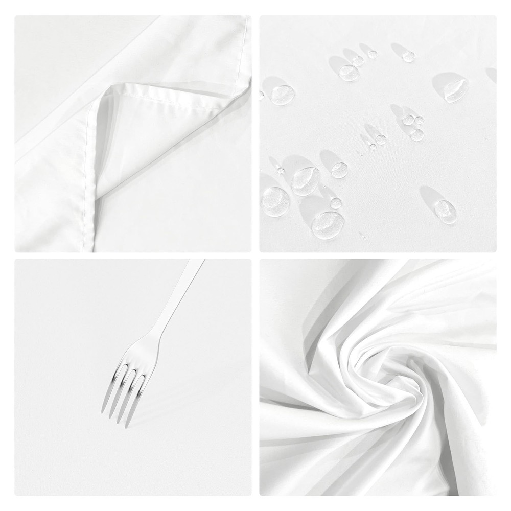 2PCS White Table Cloth for Rectangle Table - 60 x 102 Inch Tablecloths Rectan...