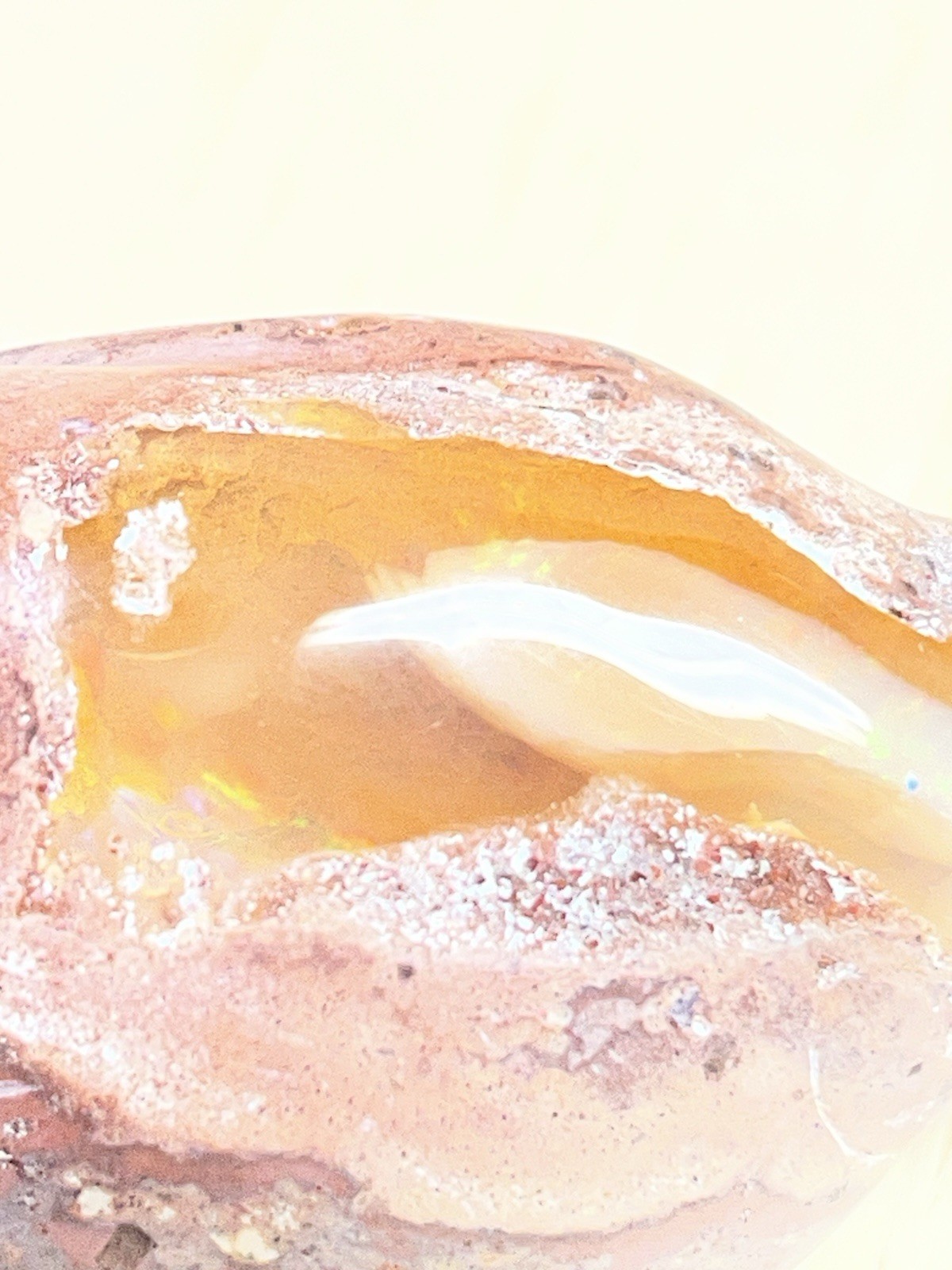 Carved Eagle in Stone Natural Matrix Fire Opal