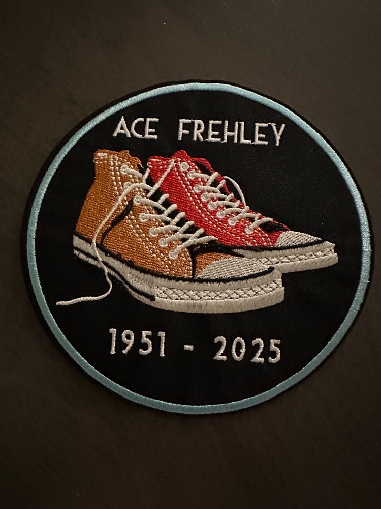 KISS Ace Frehley Red and Orange Sneakers Band and Crew Exclusive Patch Last One