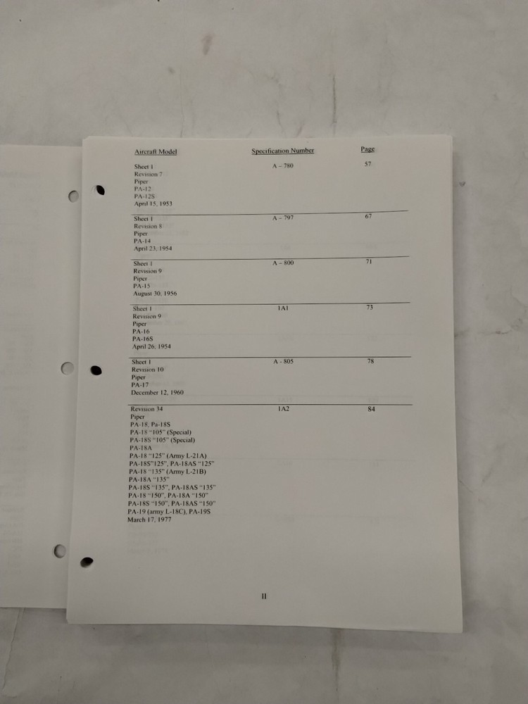 Piper Aircraft Type Specifications Manual-Copy
