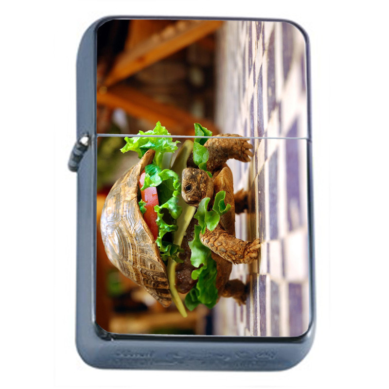 Turtle Burger Em1 Flip Top Oil Lighter Wind Resistant