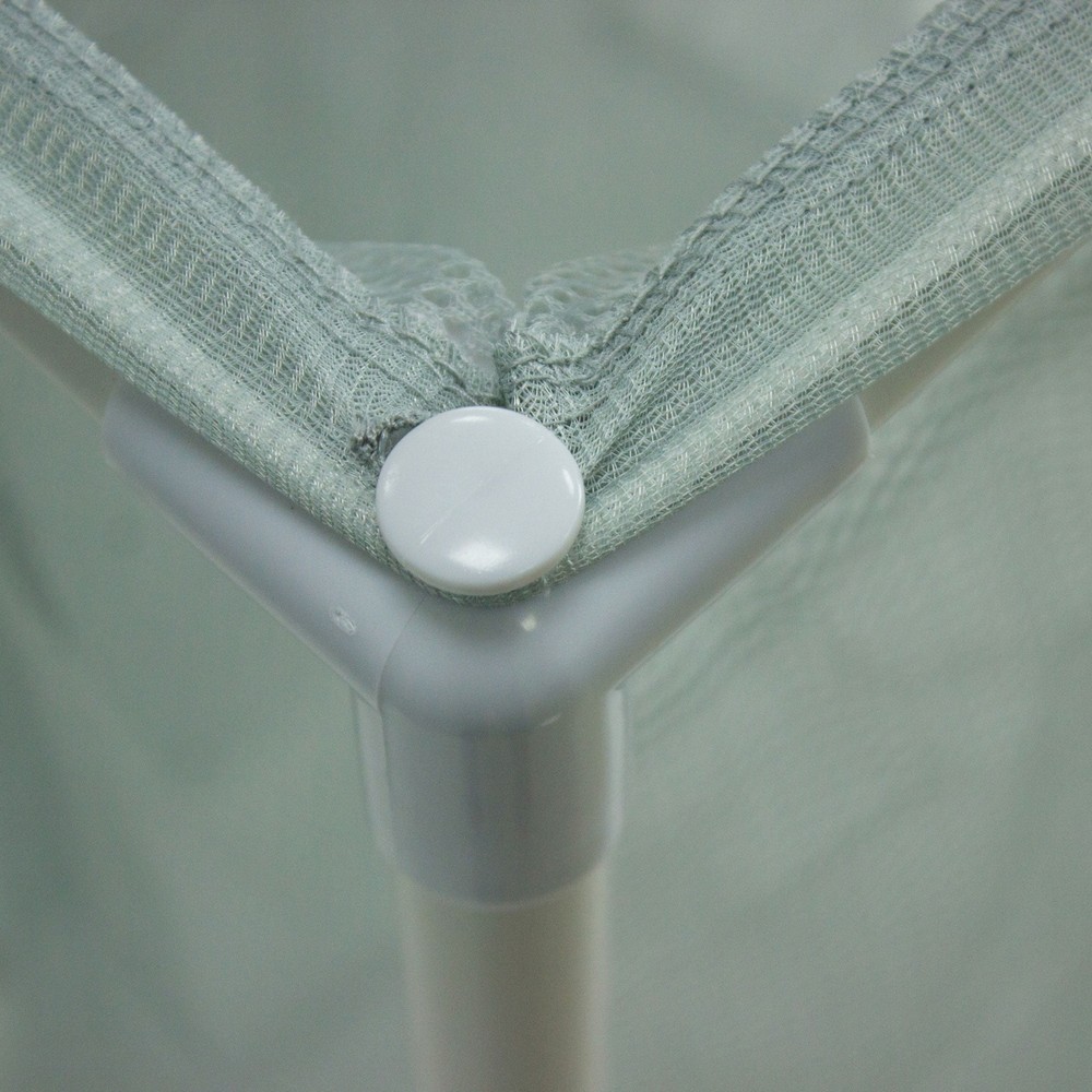 3 Bag Mesh Rolling Sorter Laundry Cart, Soft Silver