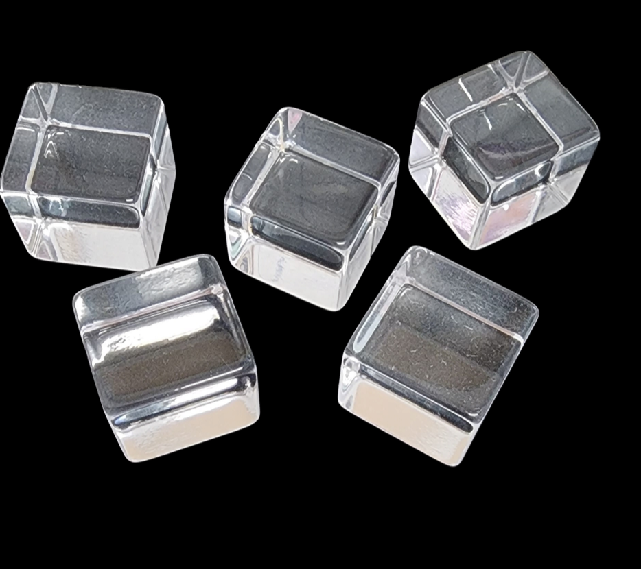 12pc 1" Clear Tumbled Acrylic Cubes