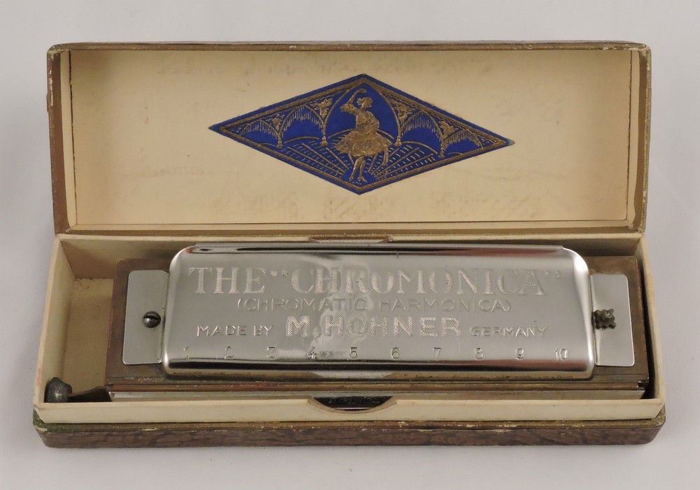 M. HOHNER German Harmonica "The Chromonica" Chromatic Case 1930's