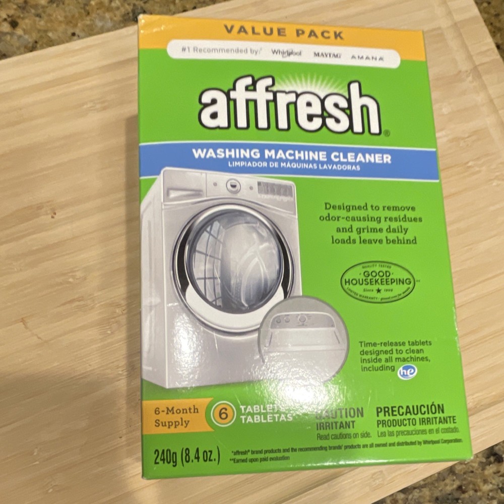 affresh Washing Machine Cleaner 6 Tablets Value Pack Time-Release Odor Removal