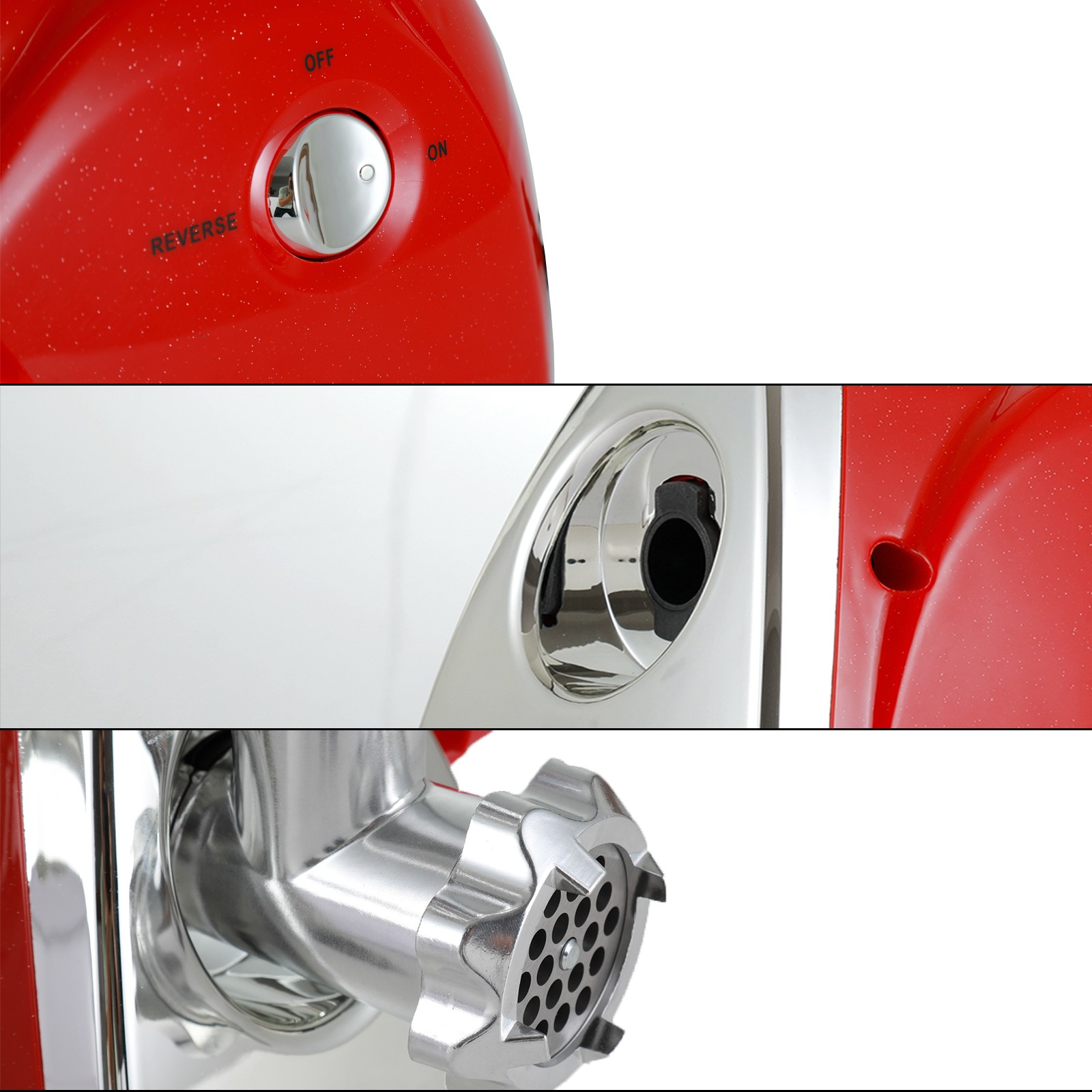 Meat Grinder Electric Heavy Duty Stainless Steel Meat Mincer &3 Grinding Plates