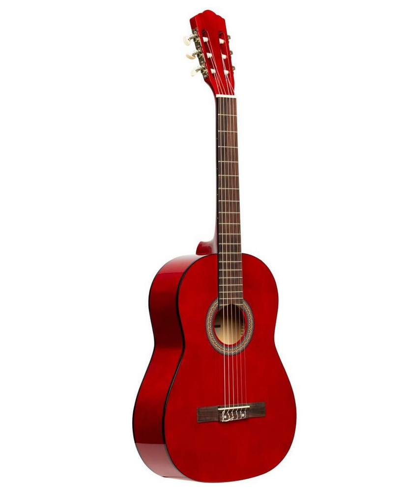 STAGG 4/4 classical guitar with linden top red SCL50-RED Full Size Classical