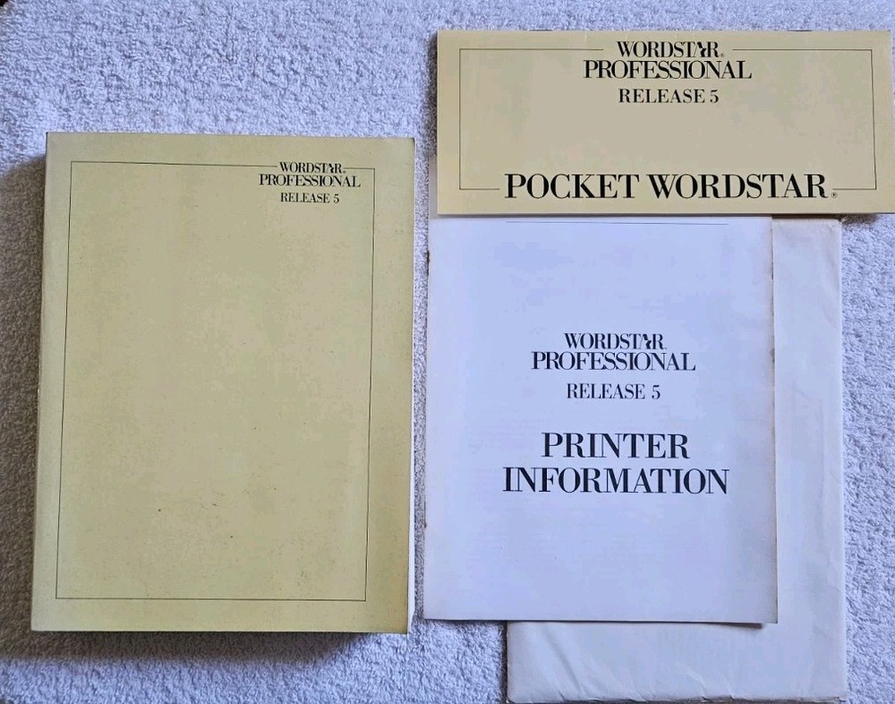 1988 Wordstar Professional Release 5 Printer Manual Reference Guide