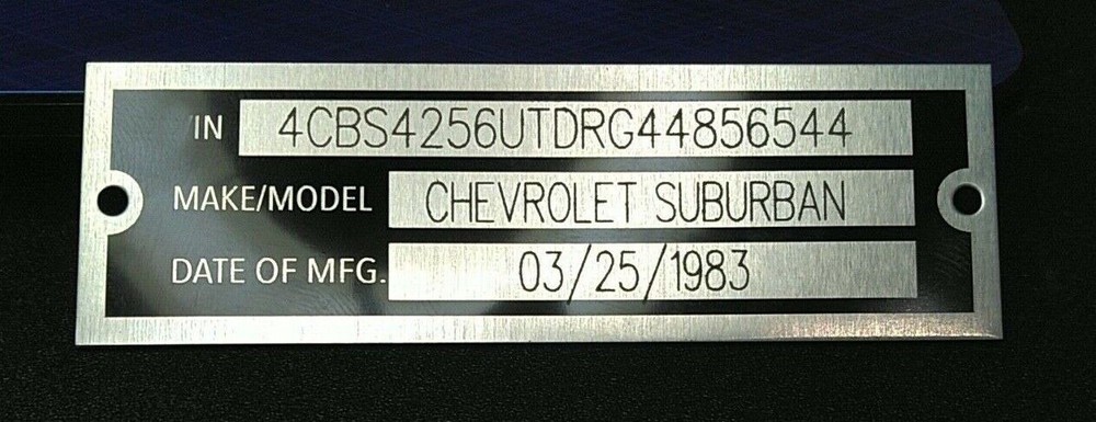 Custom ENGRAVED 3 Line Data Name Plate Tag